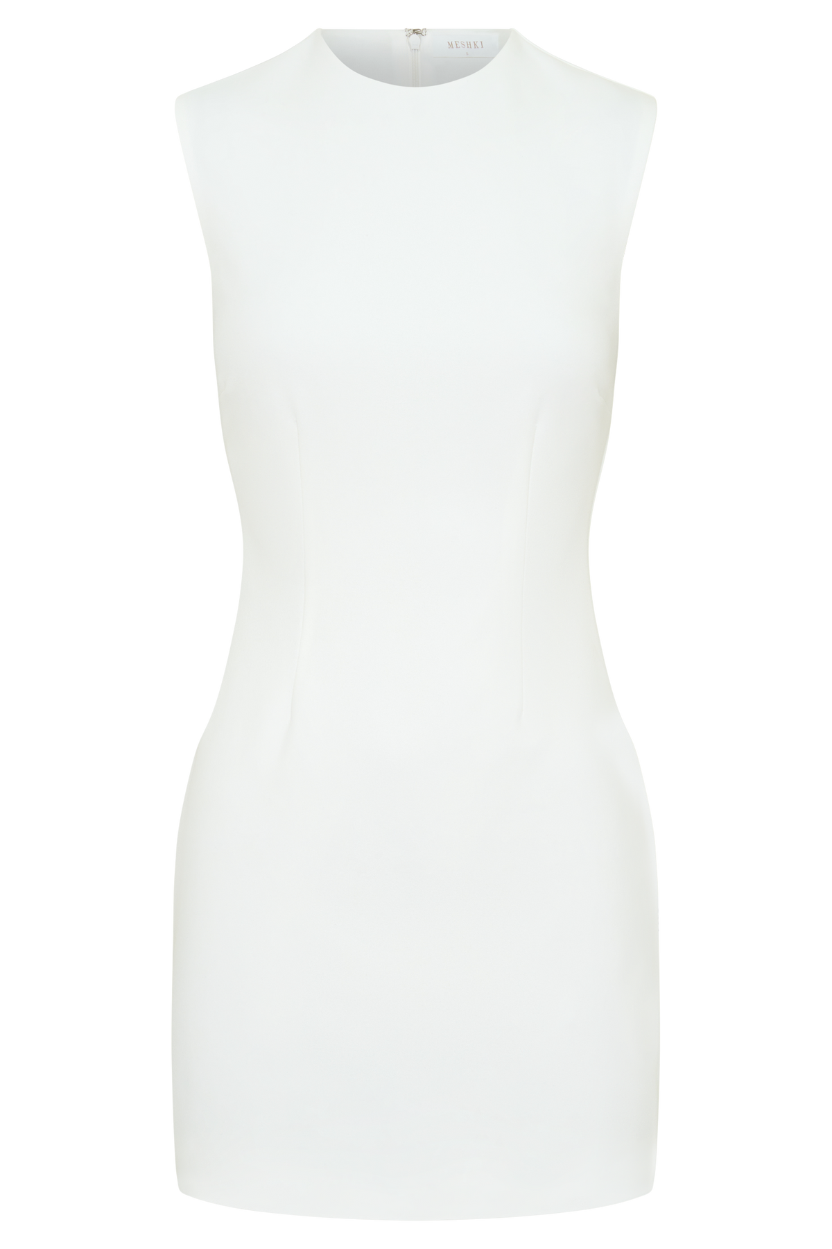 Fion Sleeveless Stretch Crepe Mini Dress - White