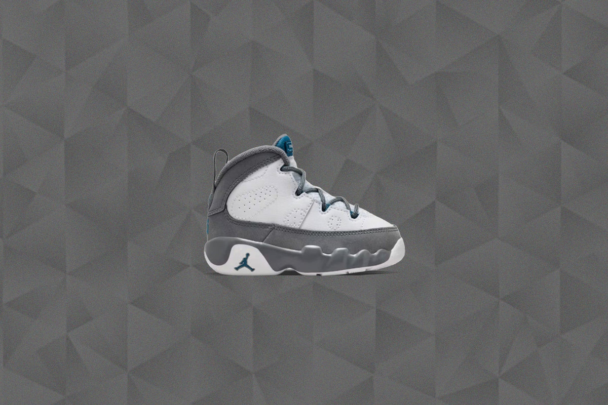 Air Jordan 9 Retro 'Flint Grey' (TD) - White/French Blue/Flint Grey