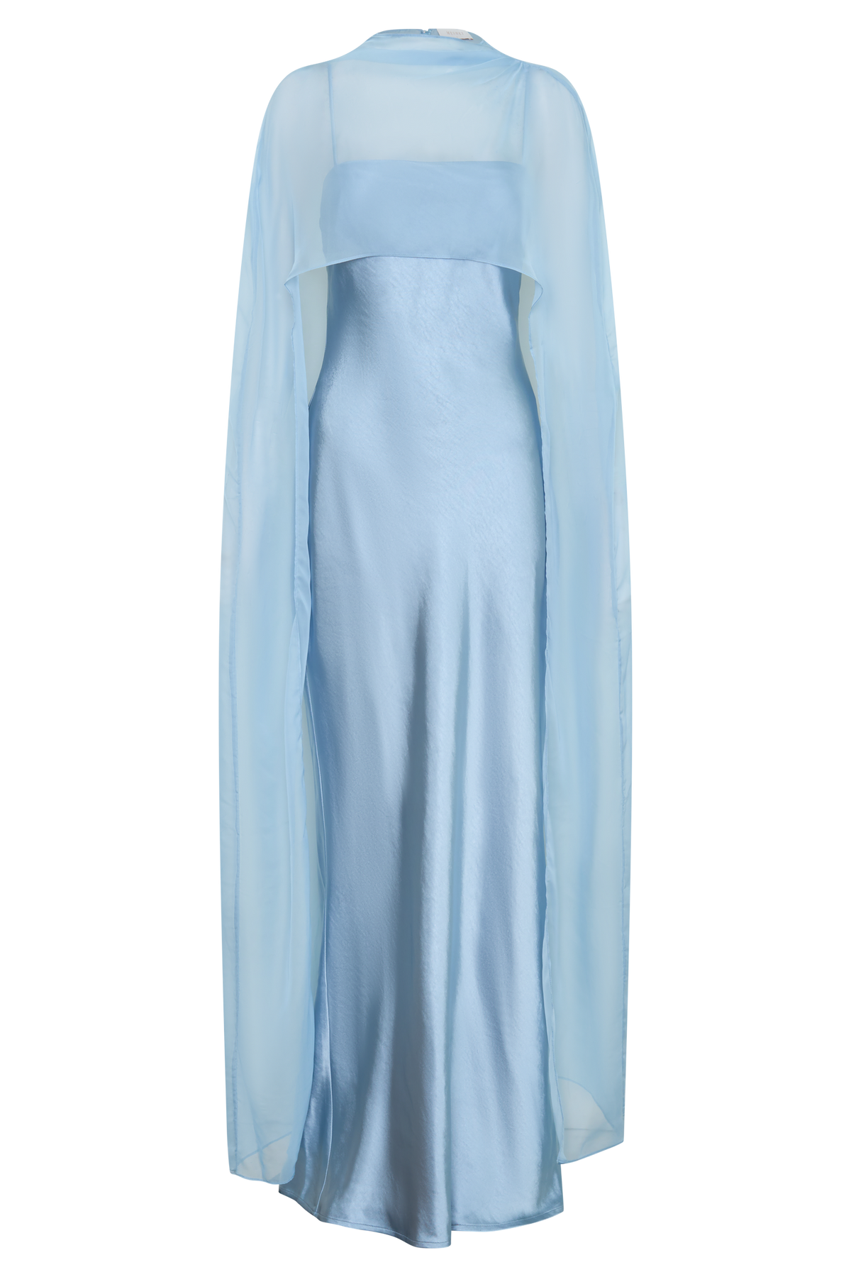 Martinne Chiffon Cape Maxi Dress - Arctic Blue